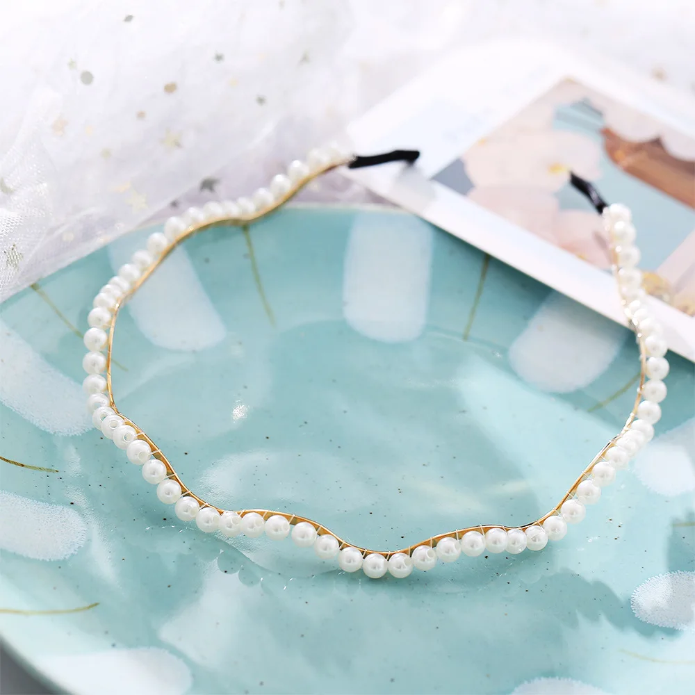 Women's Elegant Pearl Style Metal Hairband