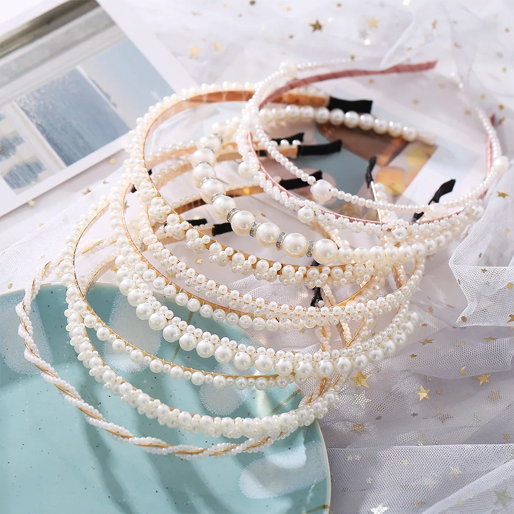 Women's Elegant Pearl Style Metal Hairband