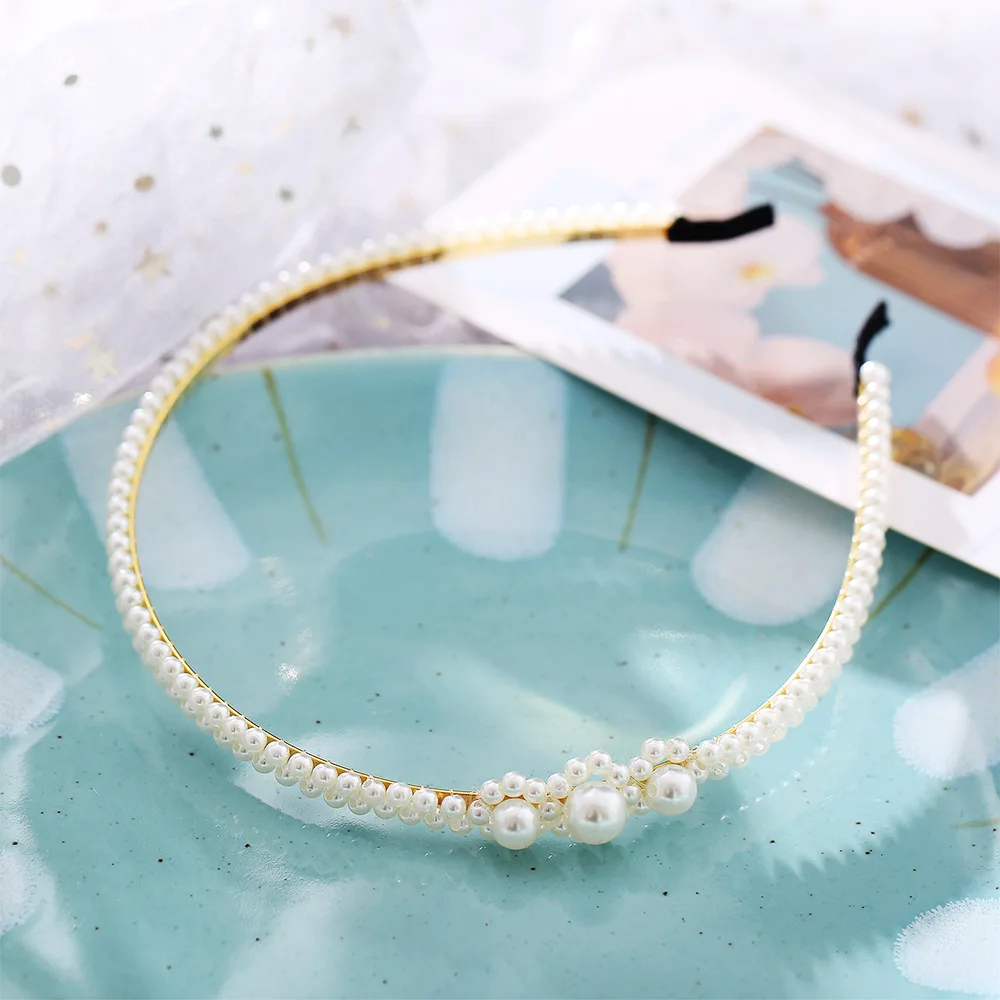 Women's Elegant Pearl Style Metal Hairband