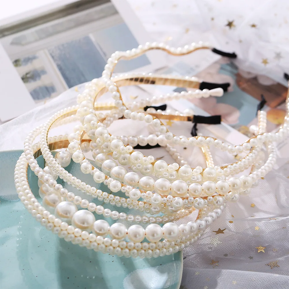 Women's Elegant Pearl Style Metal Hairband