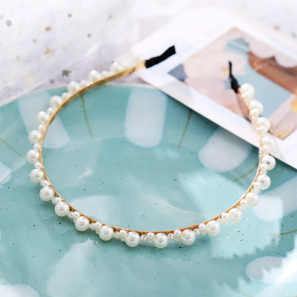 Women's Elegant Pearl Style Metal Hairband