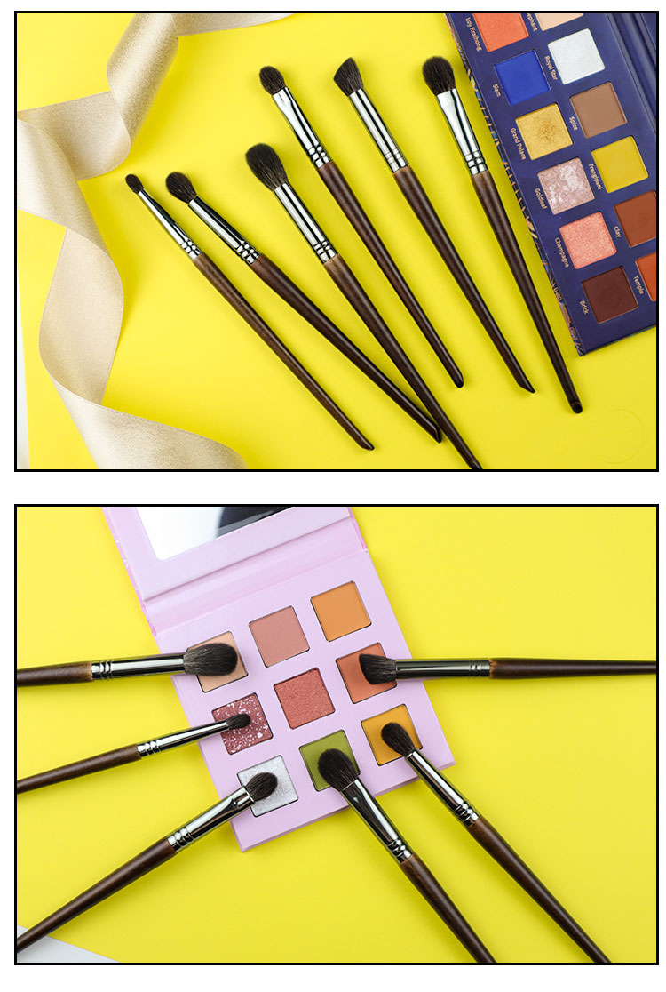 Ultra Soft Goat Hair Eye Makeup Brushes 6 Pcs Set