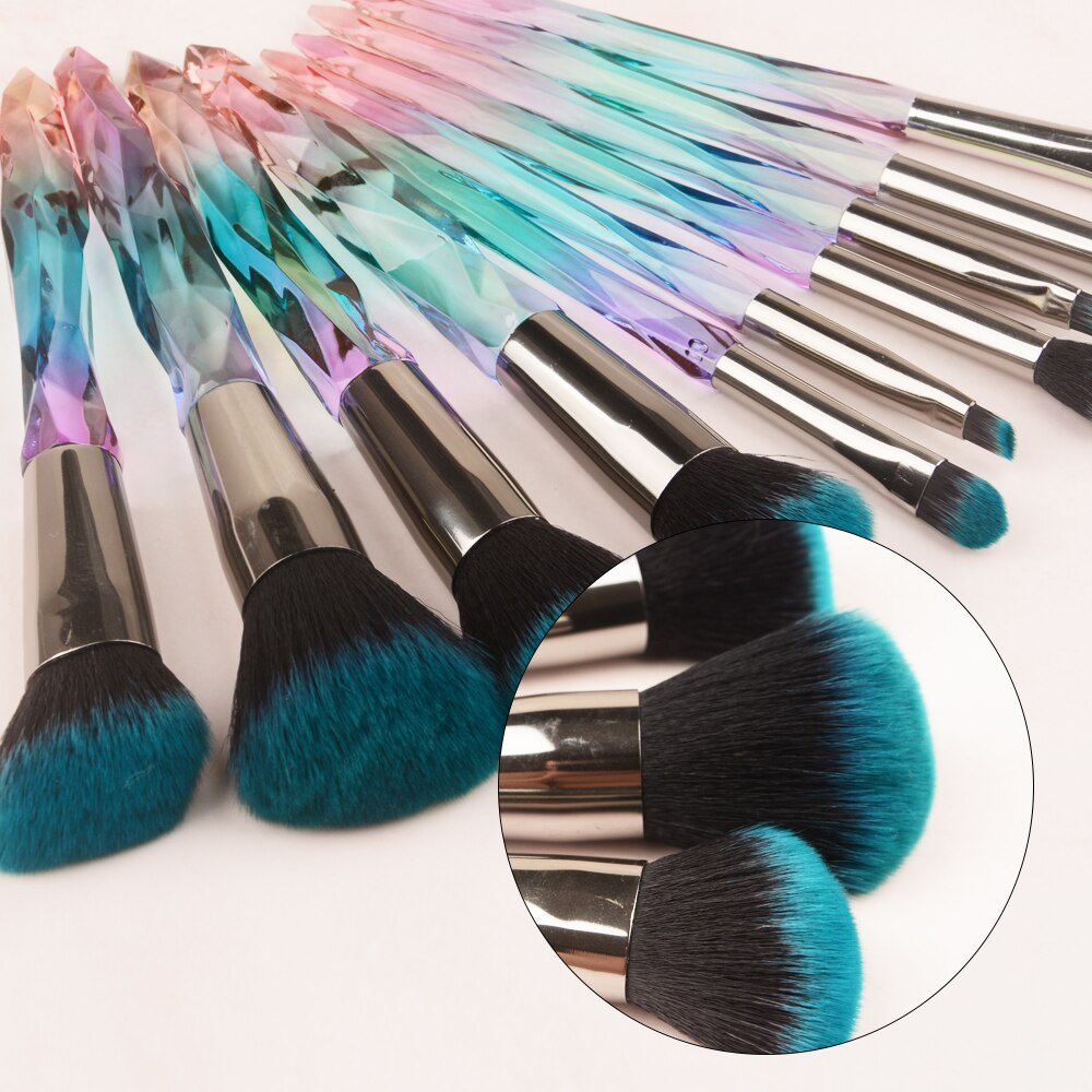 Colorful Makeup Brushes 10 pcs Set