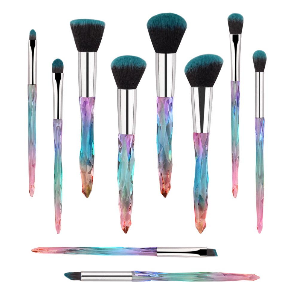 Colorful Makeup Brushes 10 pcs Set