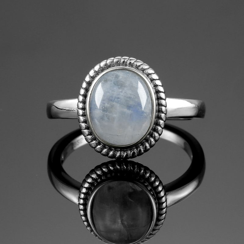 Oval Natural Moonstone Ring