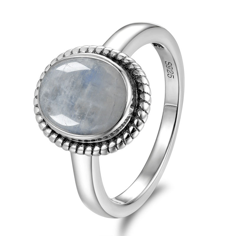 Oval Natural Moonstone Ring