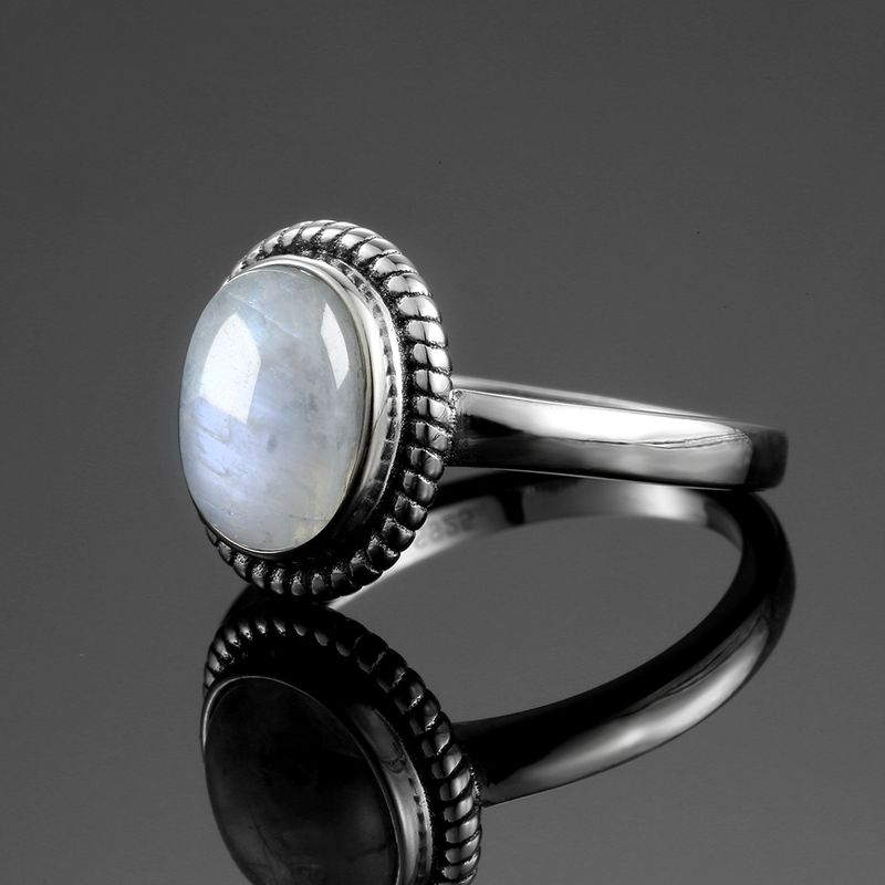 Oval Natural Moonstone Ring