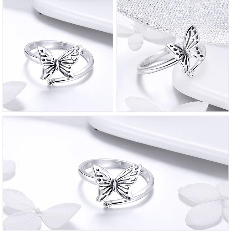 Women's Elegant Thin Silver Ring with Zirconia