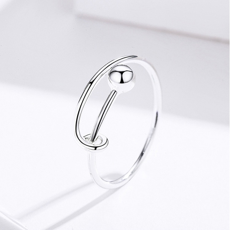 Women's Elegant Thin Silver Ring with Zirconia