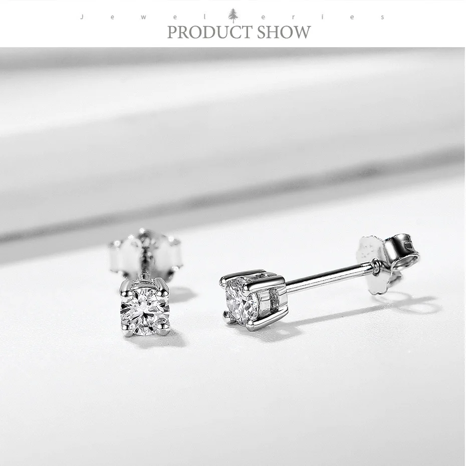 Moissanite Gemstone Rose Gold Stud Earrings