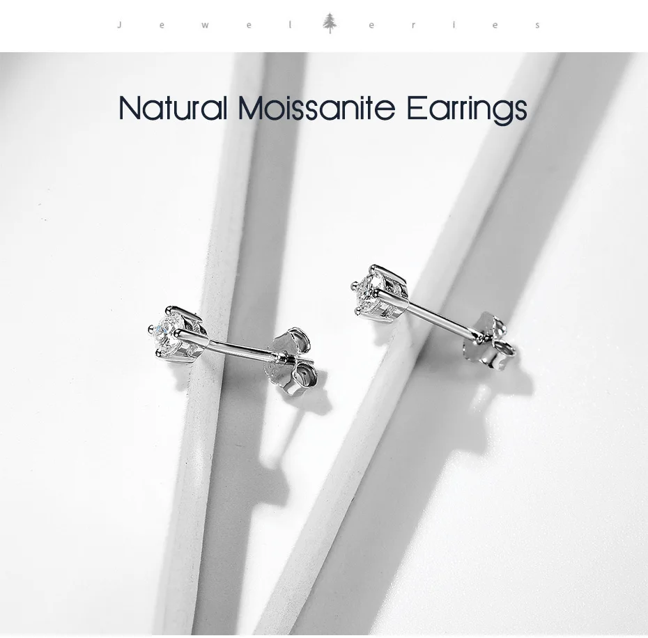 Moissanite Gemstone Rose Gold Stud Earrings