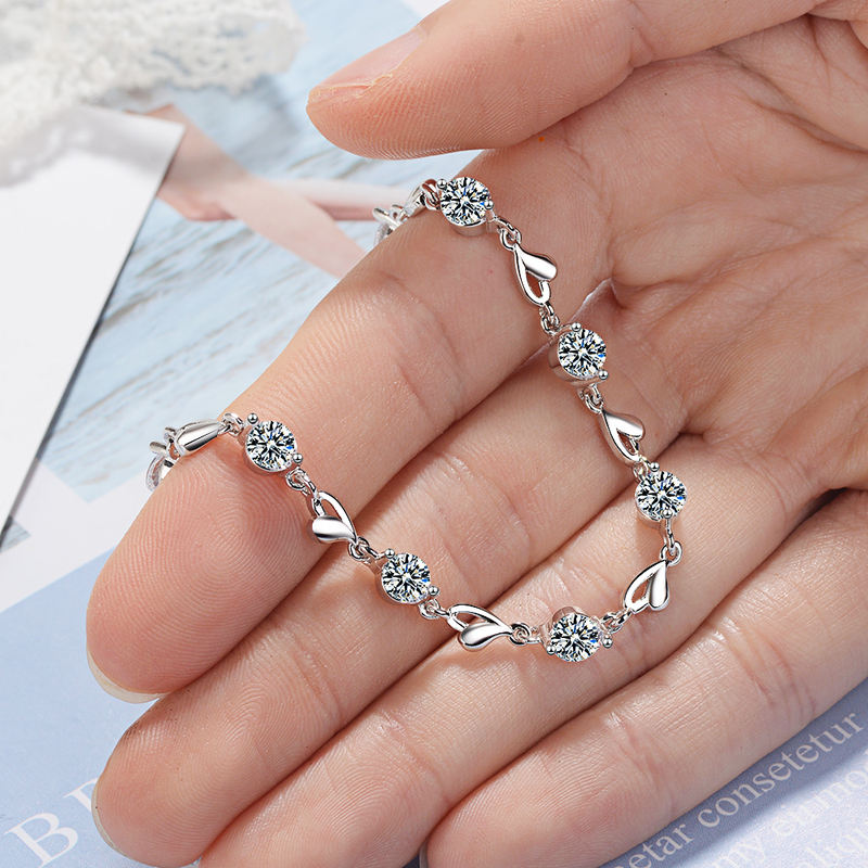 925 Sterling Silver Zircon Bracelet for Women