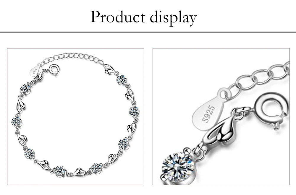 925 Sterling Silver Zircon Bracelet for Women