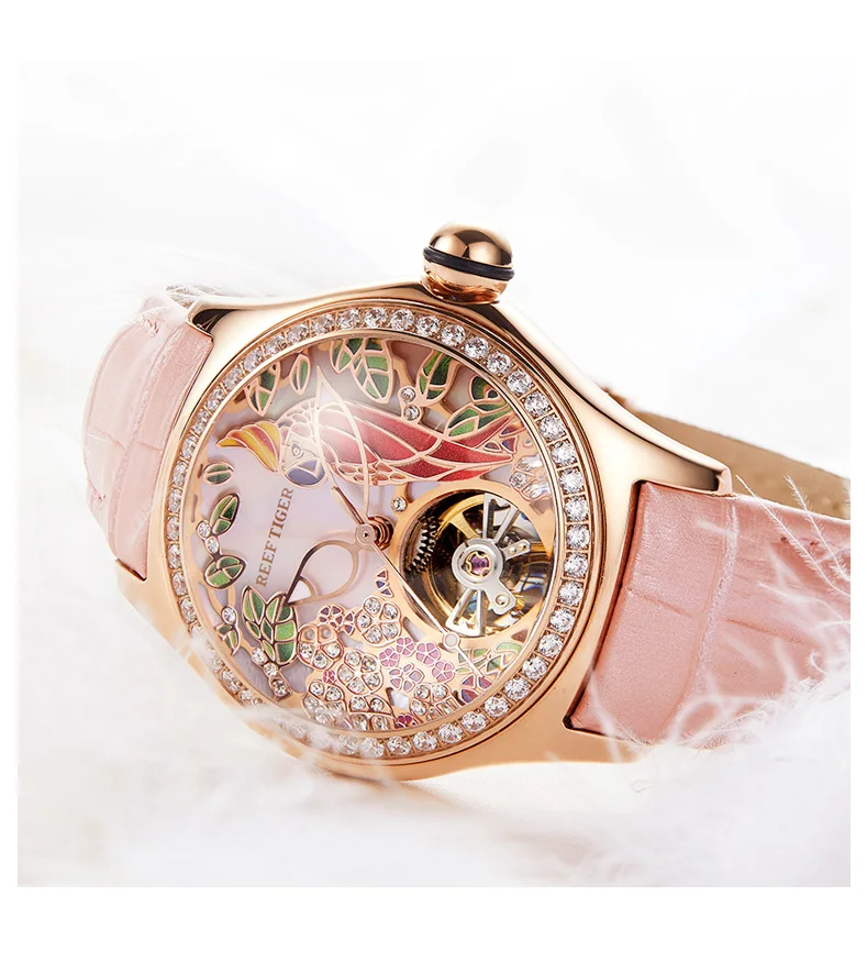 Women's Crystal Parrot Waterproof Watches