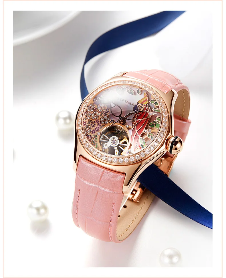 Women's Crystal Parrot Waterproof Watches