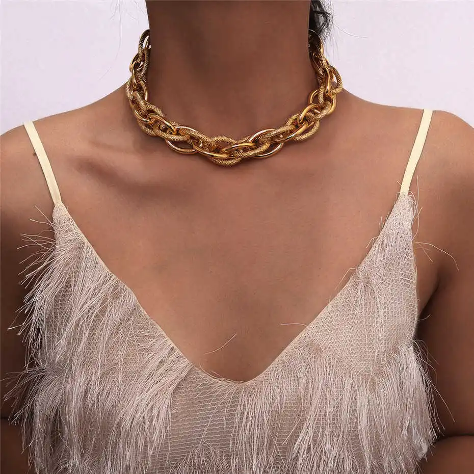 Women's Punk Lock Choker Necklace