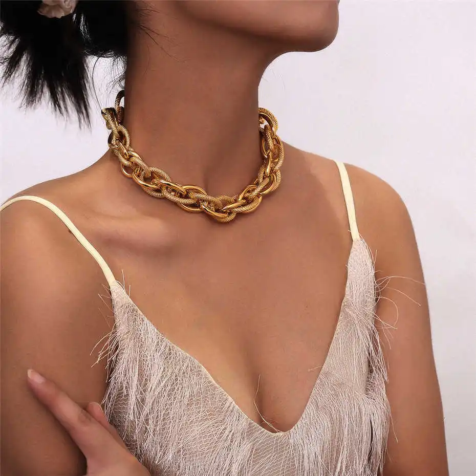 Women's Punk Lock Choker Necklace