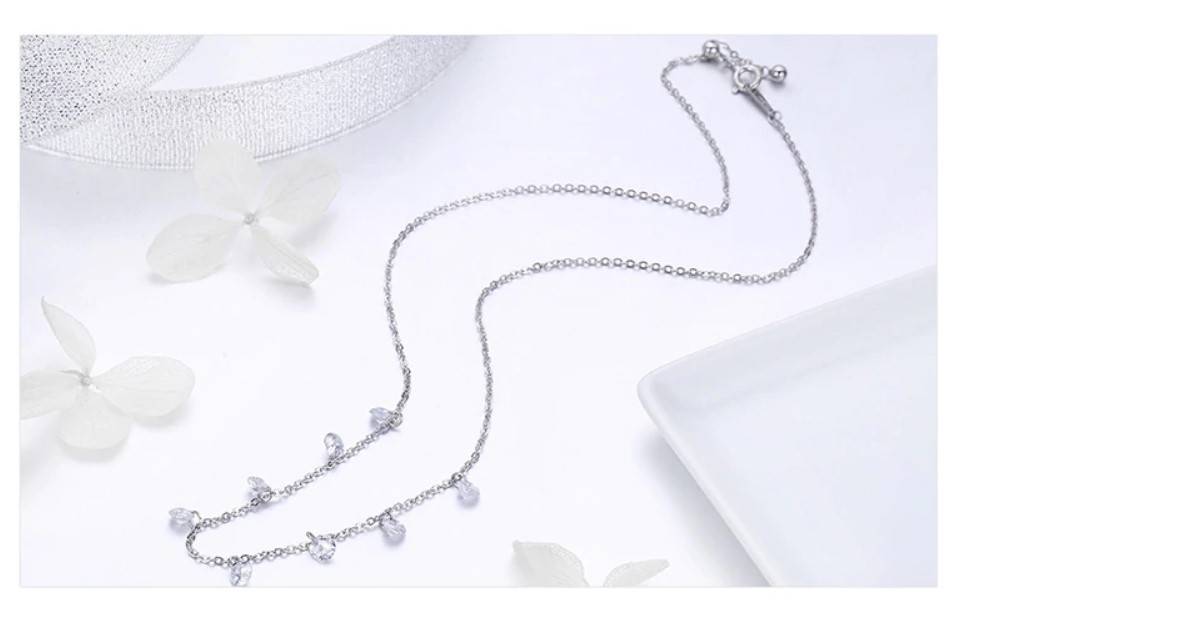 Women's 925 Sterling Silver Crystal Rain Necklace