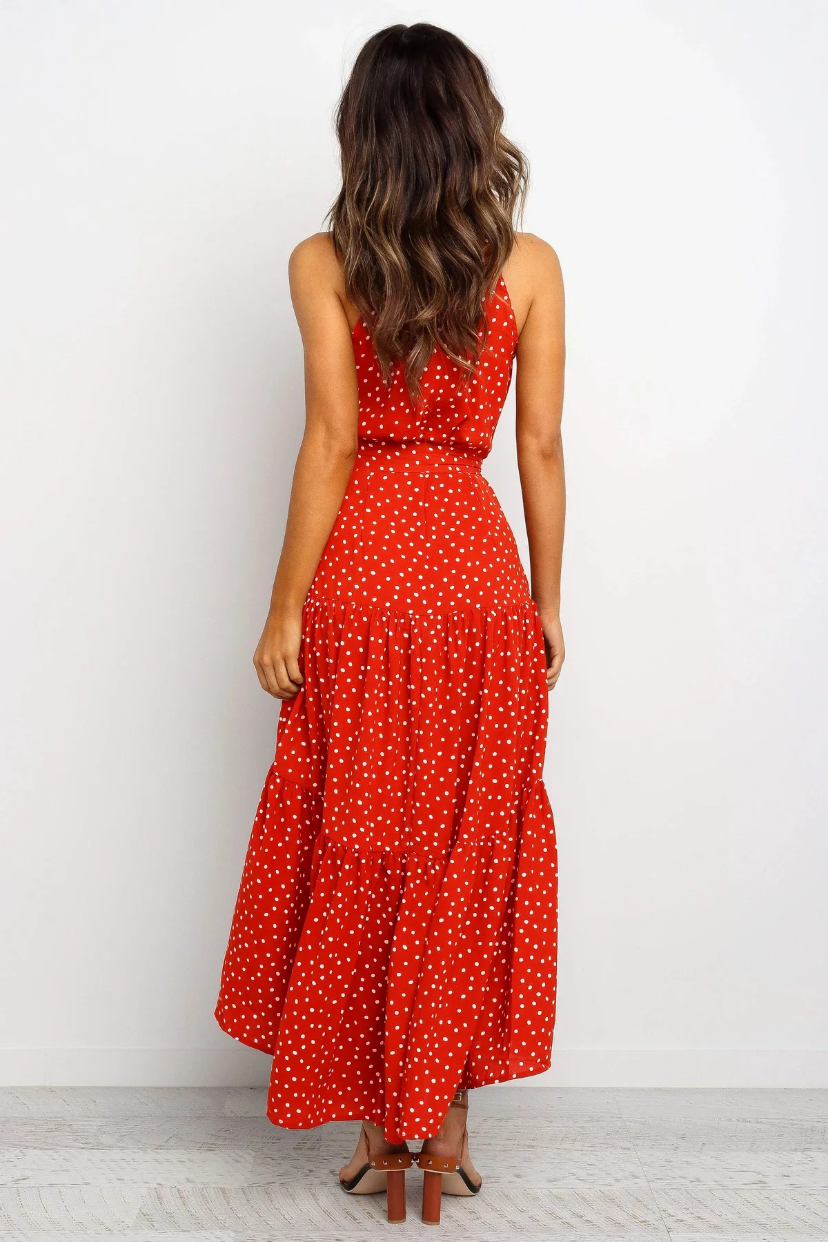 Women's Polka Dot Halter Dress