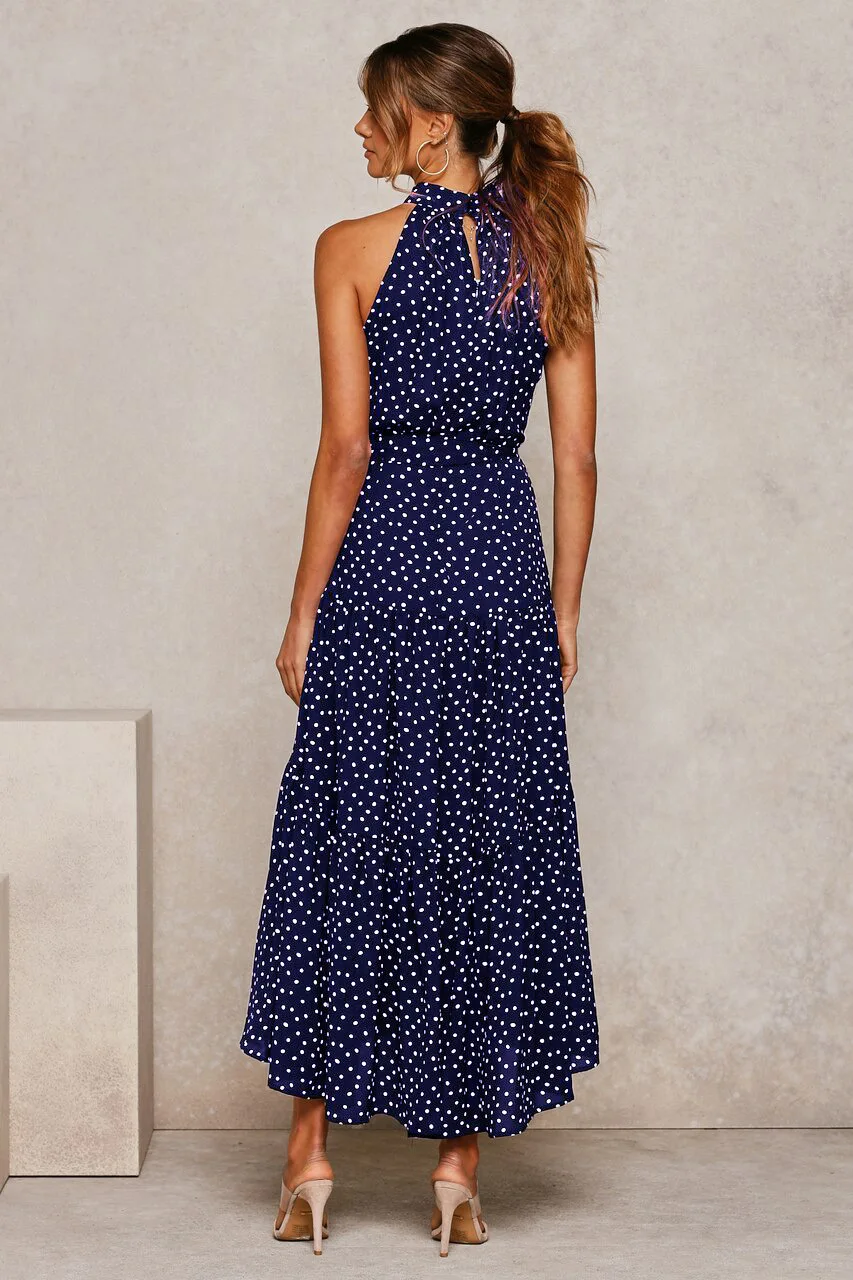 Women's Polka Dot Halter Dress