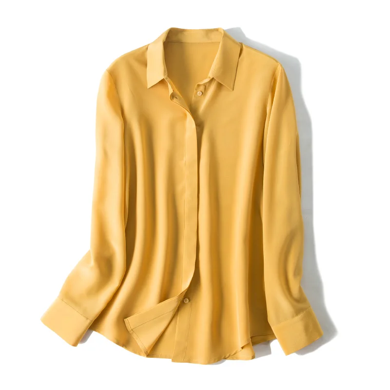 Women's Solid Color Silk Blouse