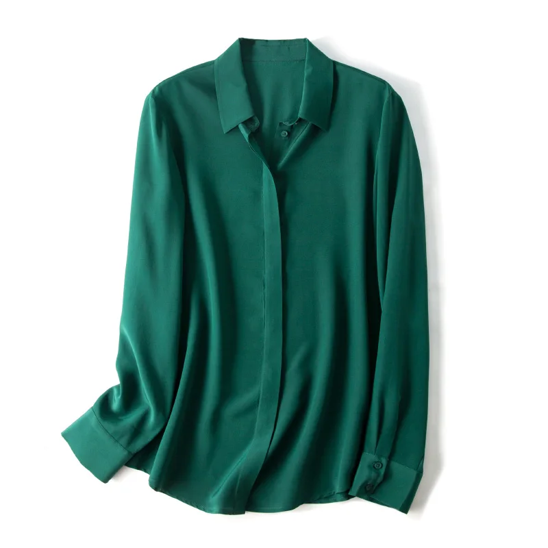 Women's Solid Color Silk Blouse