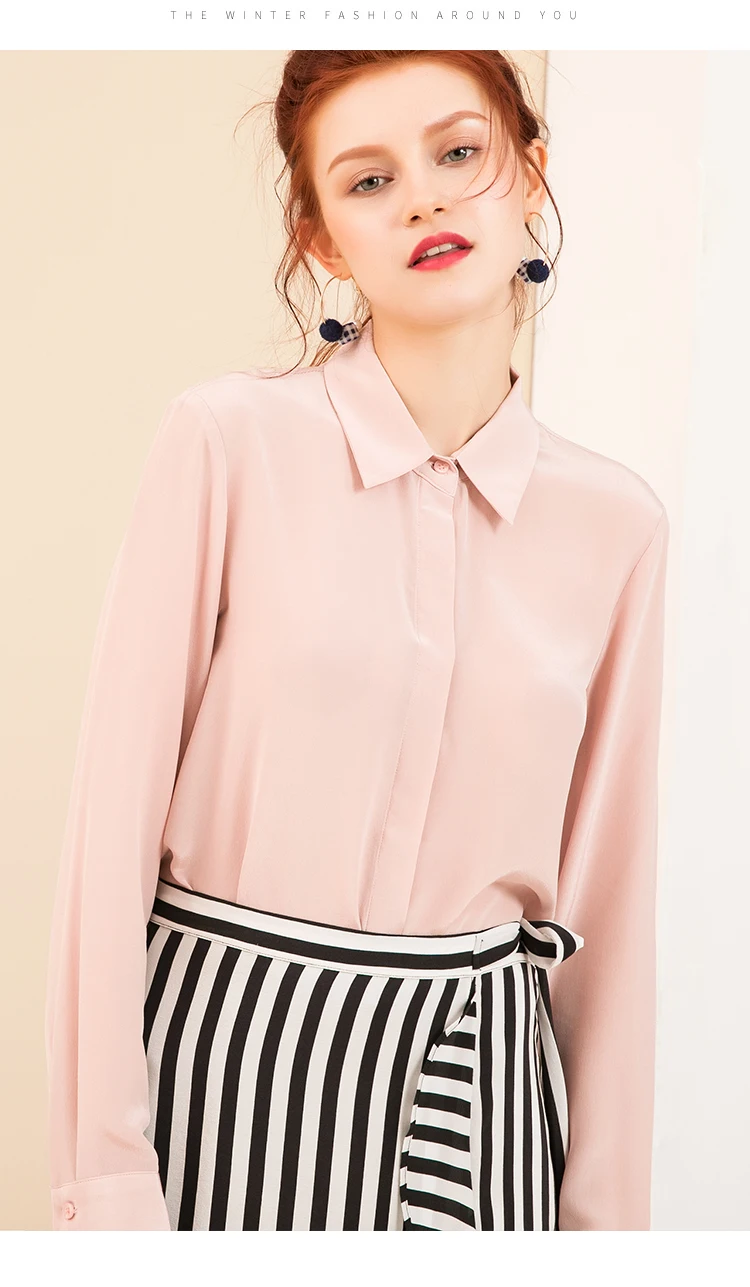 Women's Solid Color Silk Blouse