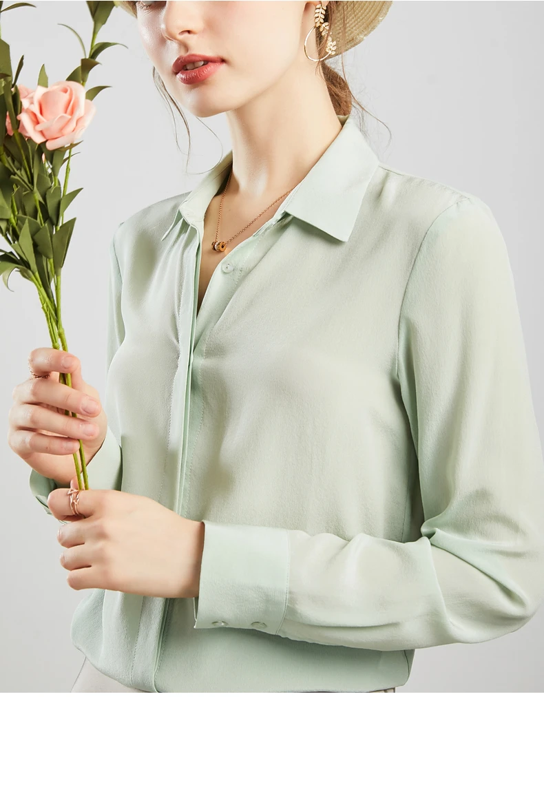 Women's Solid Color Silk Blouse