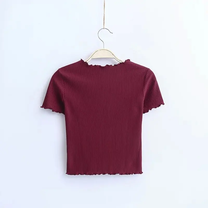 Vintage Slim Fit Short Sleeve Top for Women