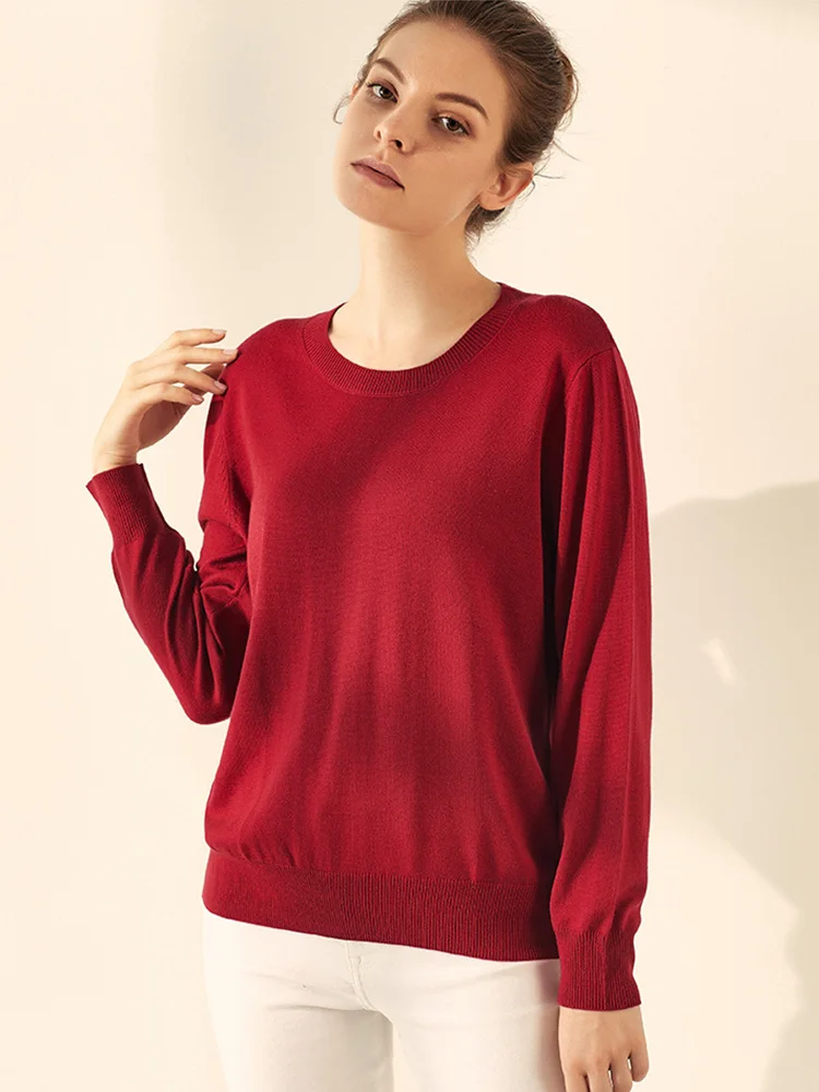 Women's Silk and Cashmere Basic Sweater