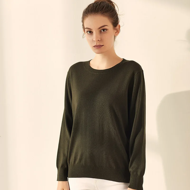 Women's Silk and Cashmere Basic Sweater