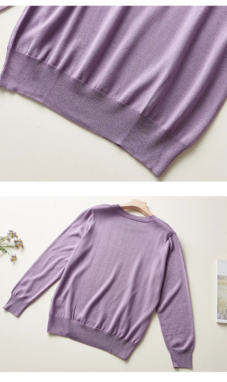 Women's Silk and Cashmere Basic Sweater