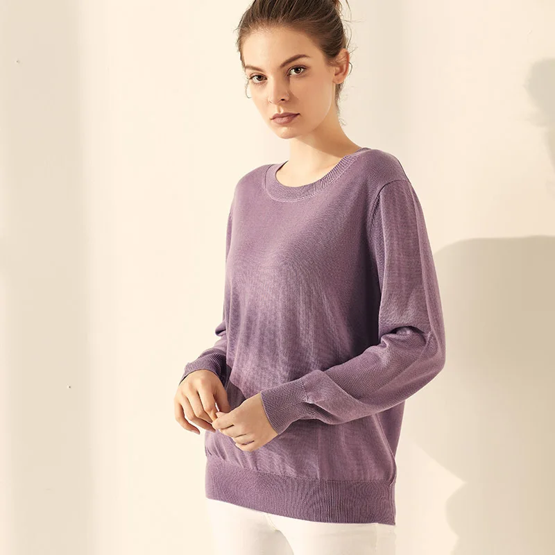 Women's Silk and Cashmere Basic Sweater