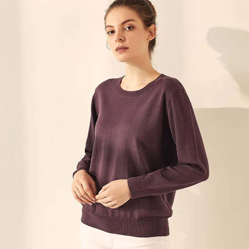 Women's Silk and Cashmere Basic Sweater