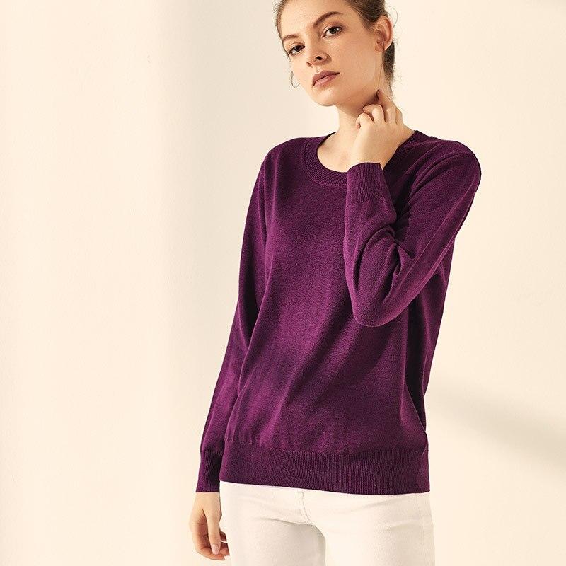 Women's Silk and Cashmere Basic Sweater