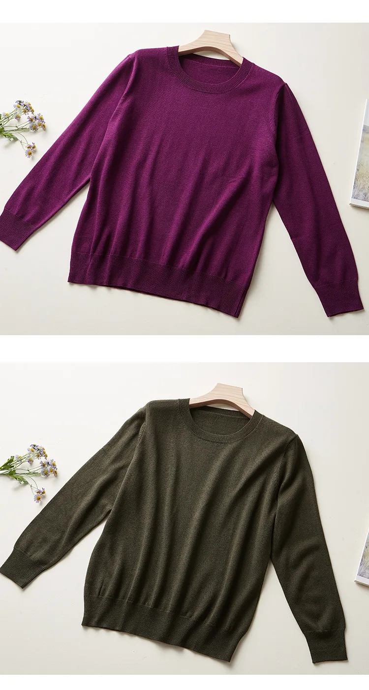 Women's Silk and Cashmere Basic Sweater