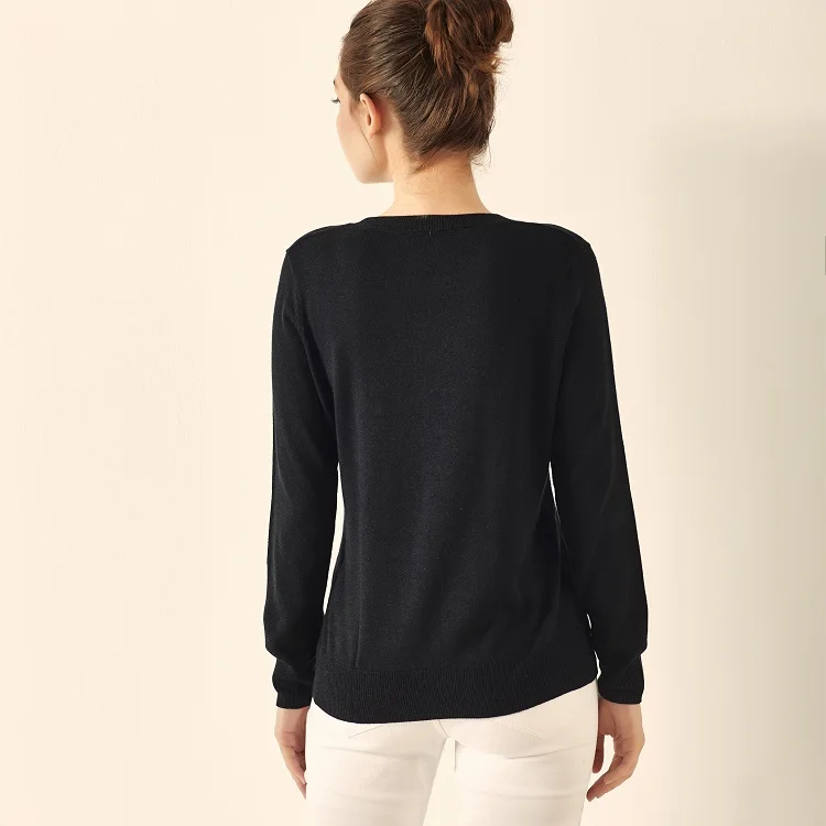 Women's Silk and Cashmere Basic Sweater