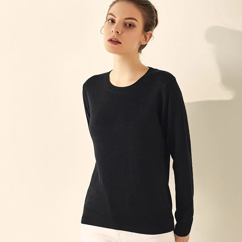 Women's Silk and Cashmere Basic Sweater