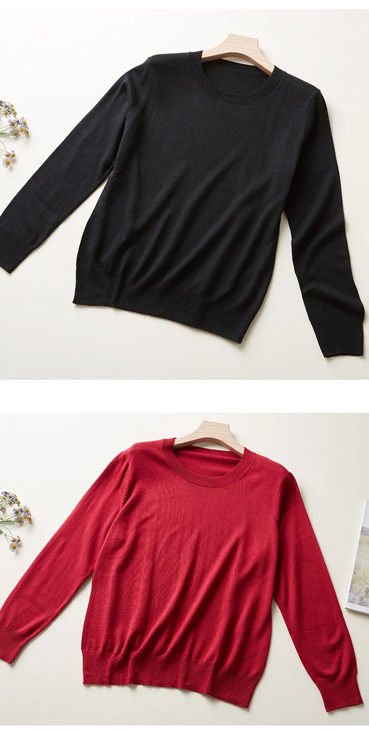 Women's Silk and Cashmere Basic Sweater