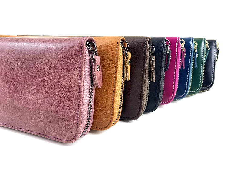 Women's Solid Color Leather Wallet