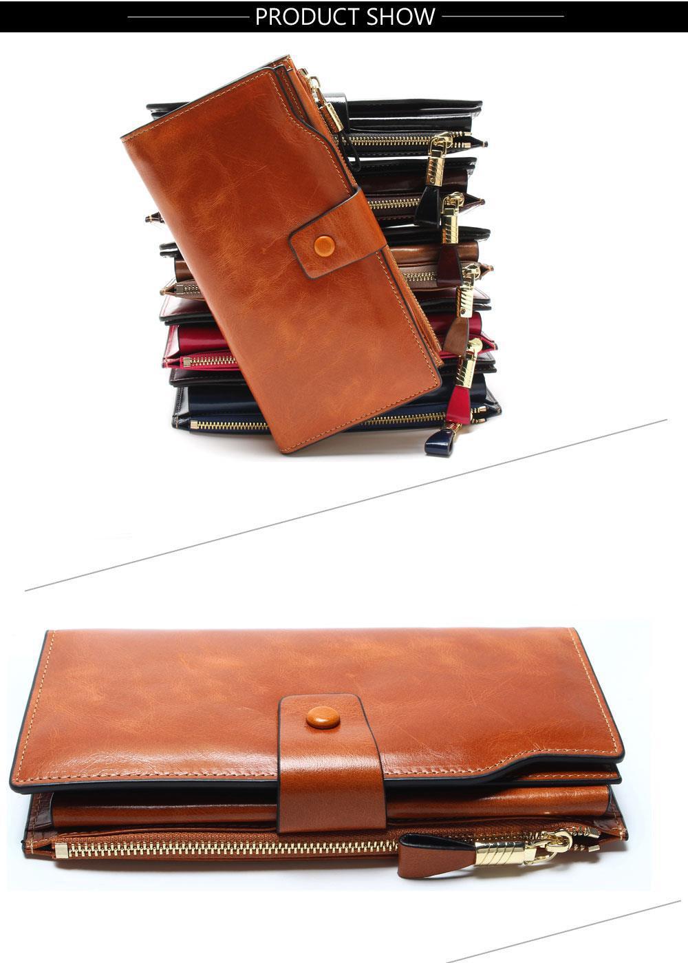 Women's Leather Long Wallet