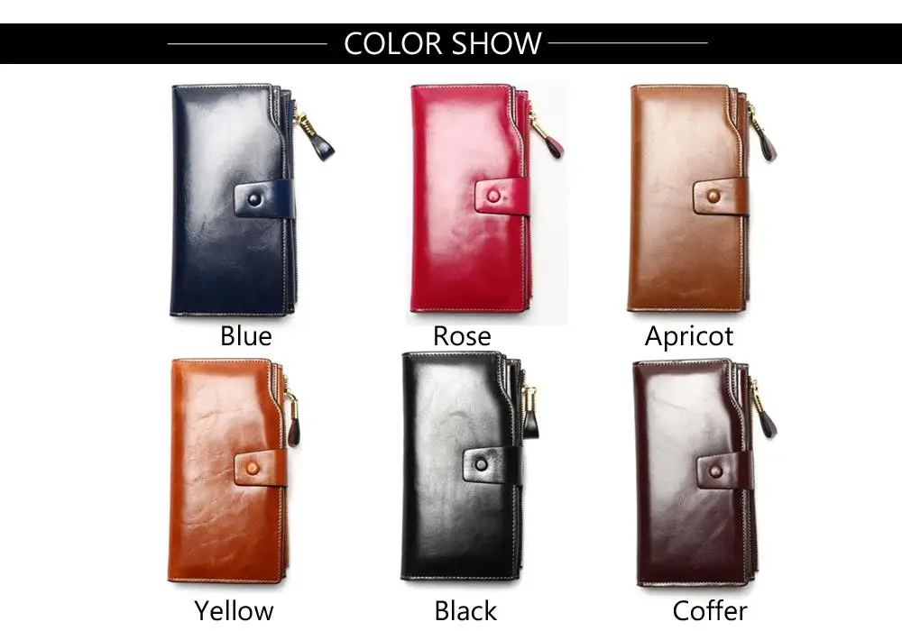 Women's Leather Long Wallet