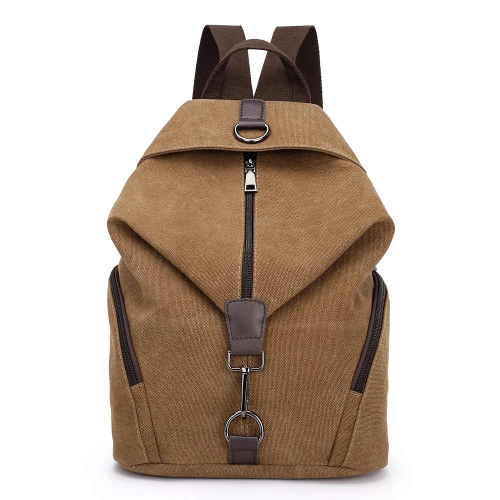 Women's Solid Color Canvas Backpack