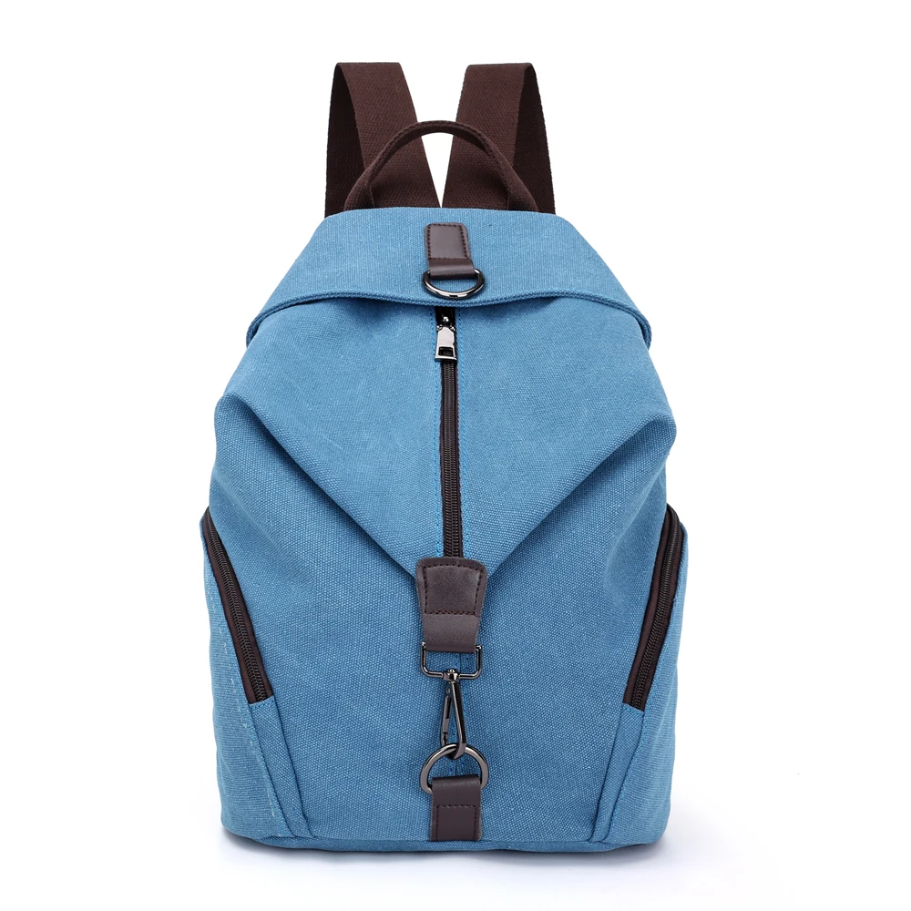 Women's Solid Color Canvas Backpack