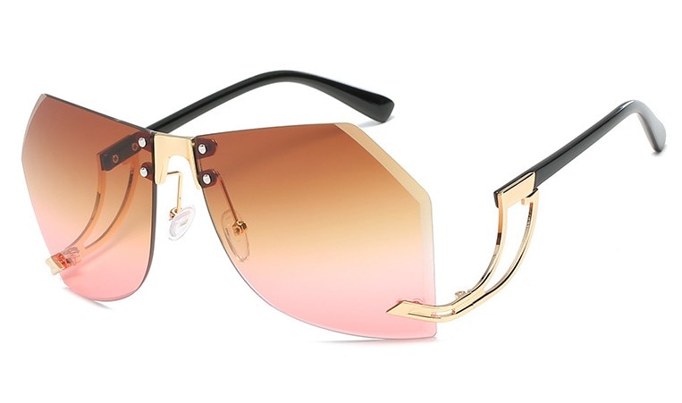 Women's Irregular Legs Rimless Sunglasses