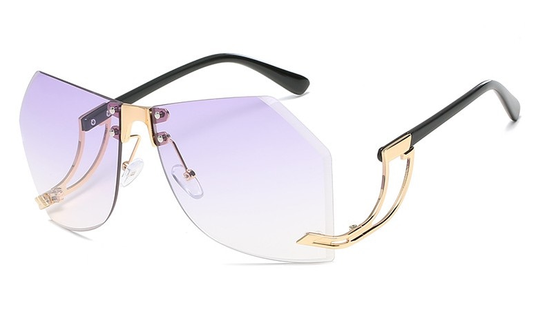 Women's Irregular Legs Rimless Sunglasses