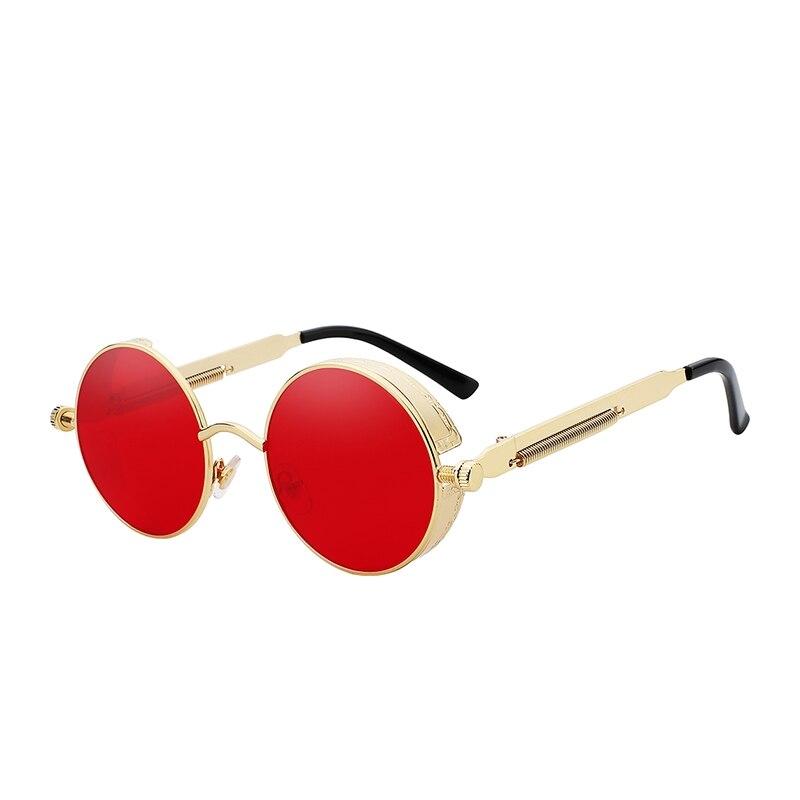 Gold with red lens