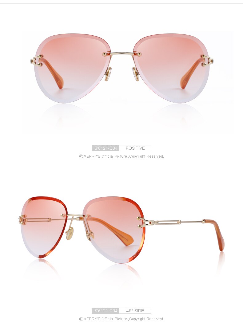 Women's Rimless Pilot Sunglasses