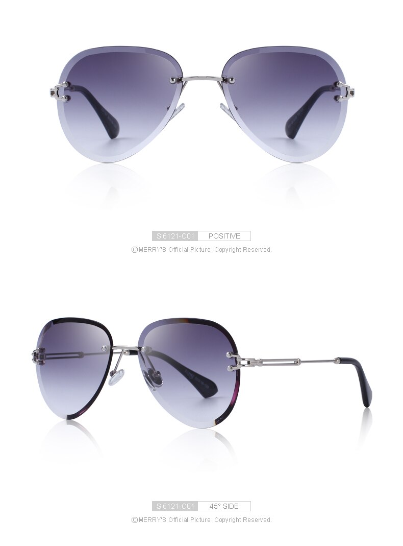 Women's Rimless Pilot Sunglasses