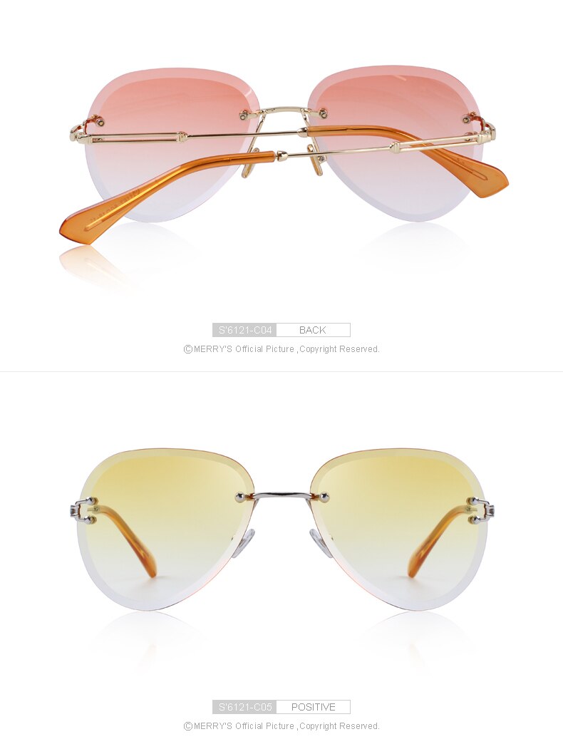 Women's Rimless Pilot Sunglasses